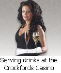 Serving drinks at the Crockfords Casino Club in Mayfair, London.