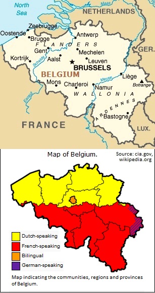 Map of Belgium.