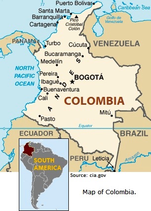 map of colombia. Map of Colombia.