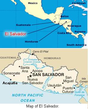 Map of El Salvador.