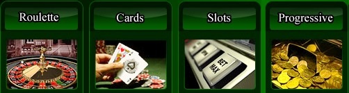 Screenshot of available types of casino games at City Club Casino