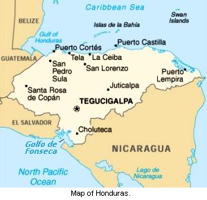 Map of Honduras.