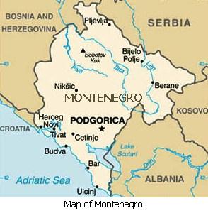 Map of Montenegro.