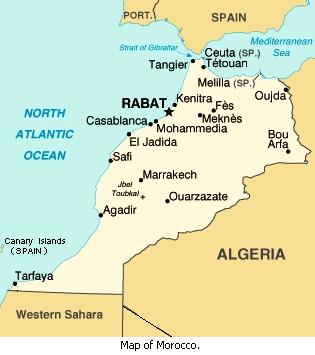 Map of Morocco.