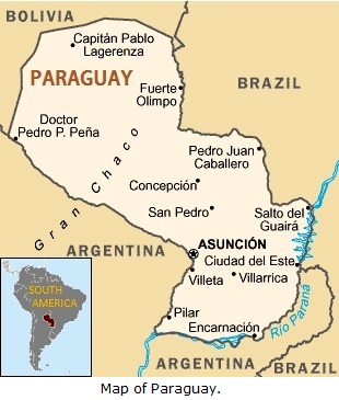 Map of Paraguay.