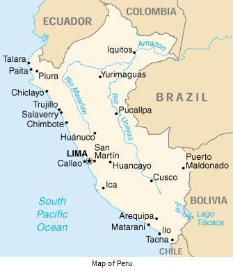 Map of Peru.