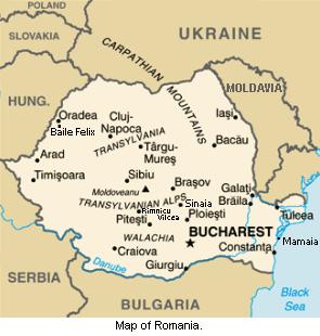 Map of Romania.