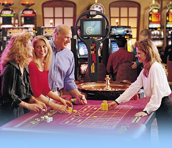 Playing at the Roulette table.