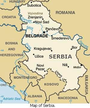 Map of Serbia.