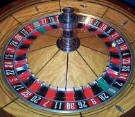 Double zero roulette wheel.