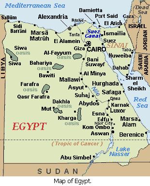 Map of Egypt.