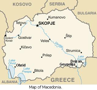 Map of Macedonia.