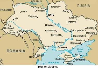 Map of Ukraine.